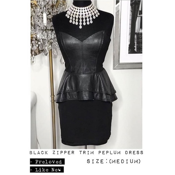 BEBE - ZIPPER TRIM PEPLUM DRESS - Picture 5 of 8